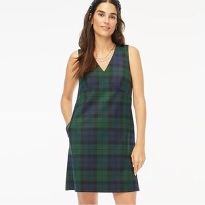 J. Crew Green and Blue Plaid Mini Dress